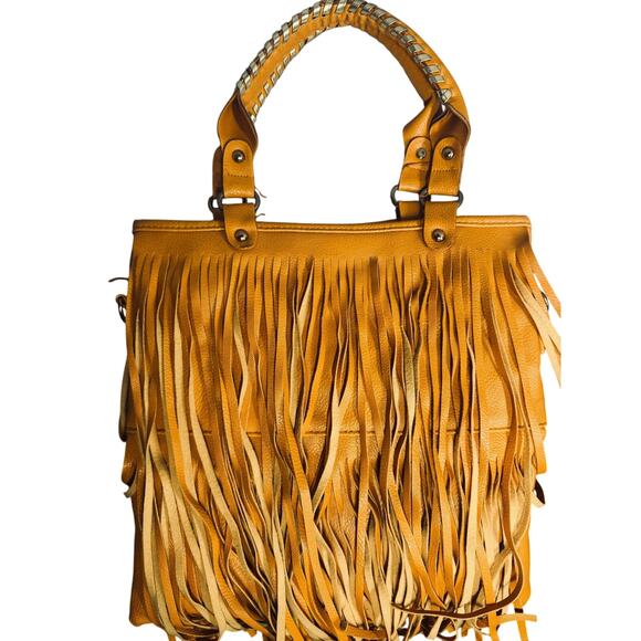 Brown Vegan fringe purse - Picture 4 of 4